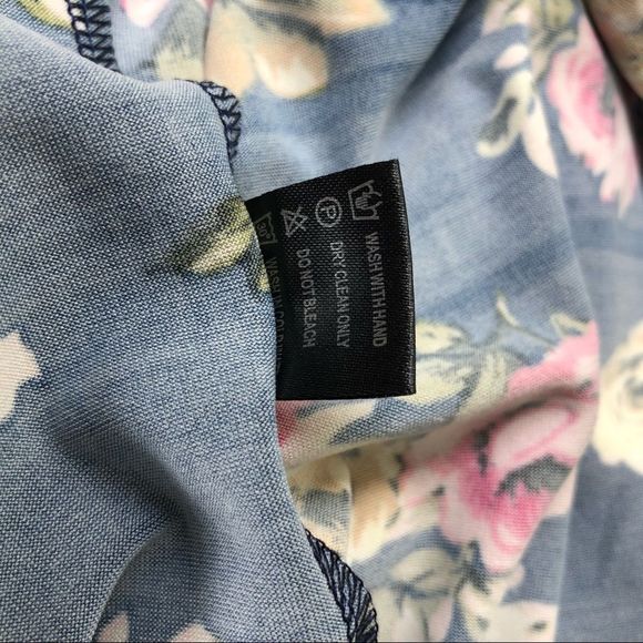 Southern Stitch Cold Shoulder Navy Floral Lace Trim Tunic Dress - Picture 8 of 9